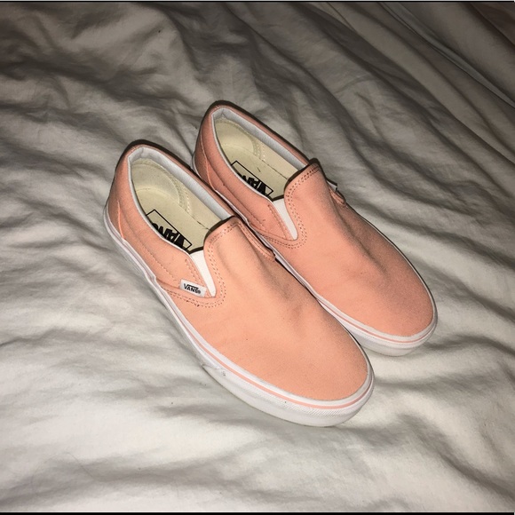 peach vans slip on